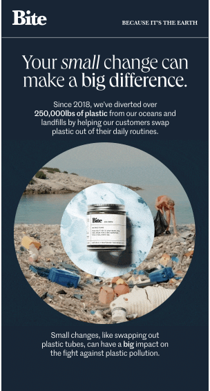 Bite’s Earth Day email example.